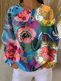 Ida | Sweater with Large Colorful Flowers