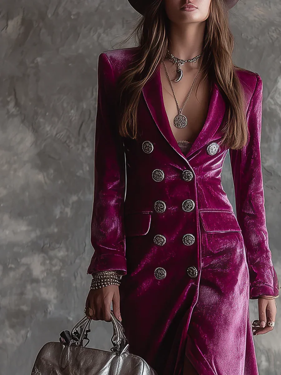 Lunori™ Victoria | Velvet Blazer Dress