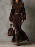 Lunori™ Harriet | Vintage Suede Midi Dress