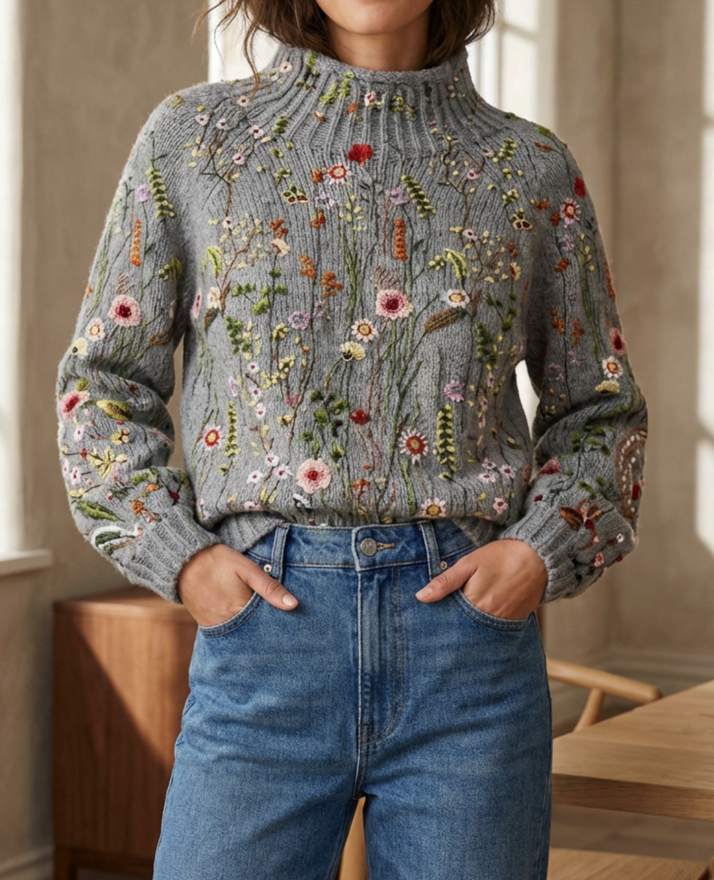 Abigail | Classic Vintage Floral Sweater